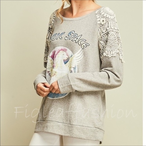 Lace Graphic Sweatshirt - Picture 2 of 4